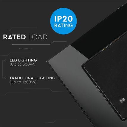 Sensor de movimento por micro ondas 180° 300W/230V preto