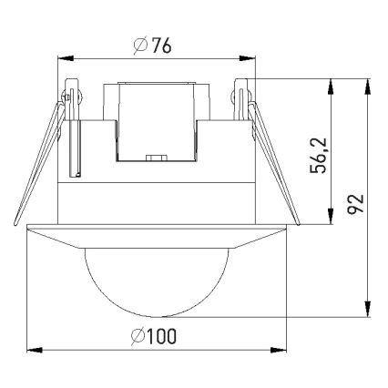 Sensor de presença PIR 2000W/230V