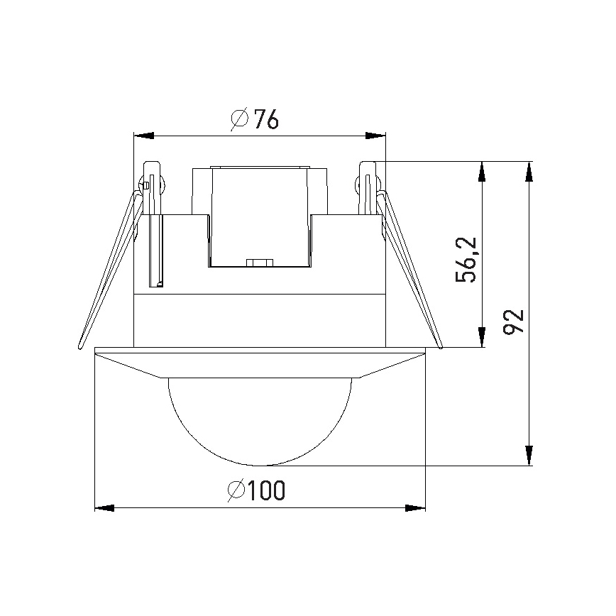 Sensor de presença PIR 2000W/230V