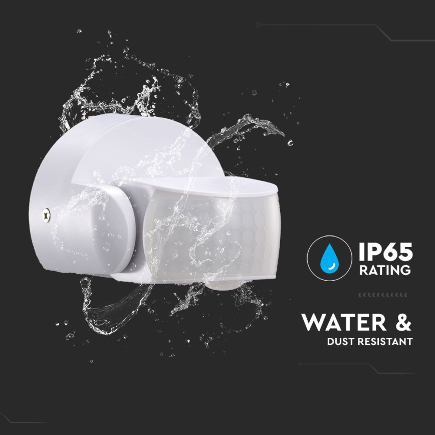 Sensor exterior de movimento por infravermelhos 180/360° 600W/230V IP65 branco