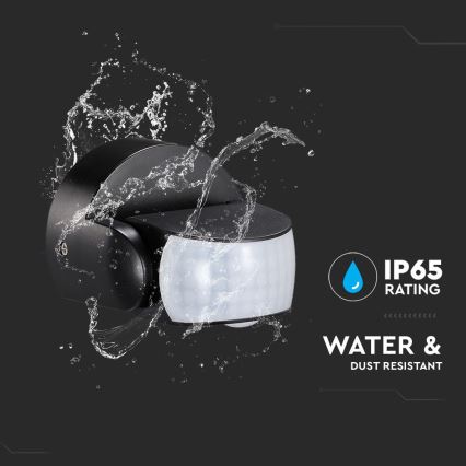 Sensor exterior de movimento por infravermelhos 180/360° 600W/230V IP65 preto