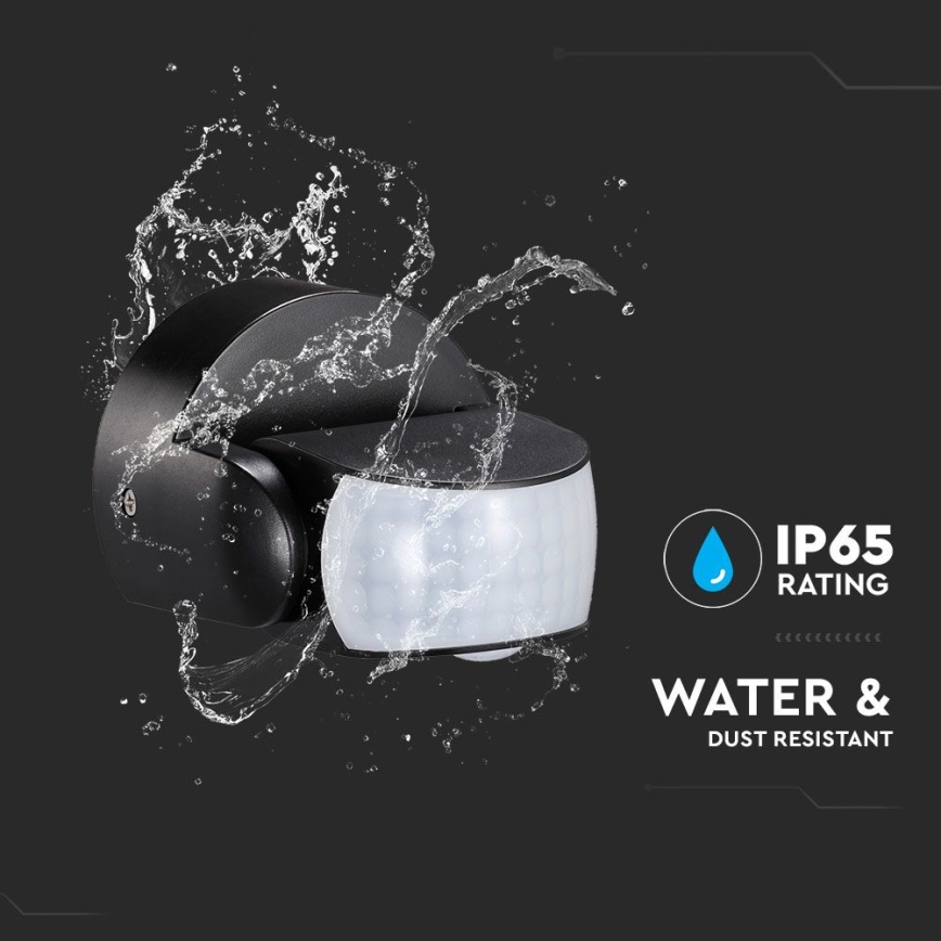 Sensor exterior de movimento por infravermelhos 180/360° 600W/230V IP65 preto