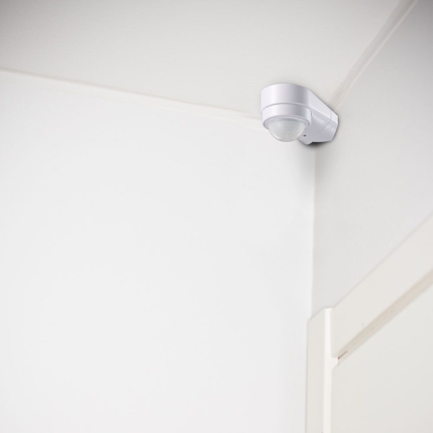 Sensor exterior de movimento por infravermelhos 240° 600W/230V IP65 branco
