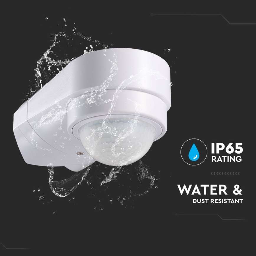 Sensor exterior de movimento por infravermelhos 240° 600W/230V IP65 branco