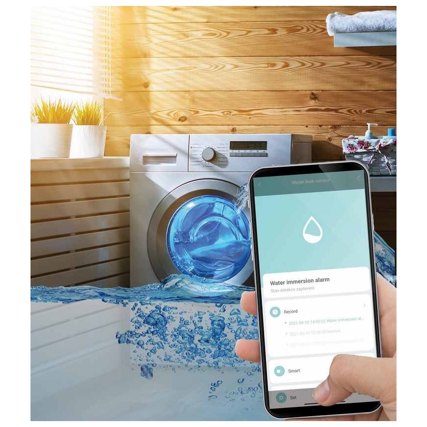 Sensor inteligente de fuga de água 3xAAA Wi-Fi Tuya