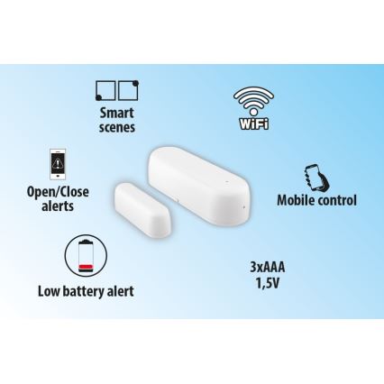 Sensor inteligente de janela e porta 2xAAA Wi-fi Tuya