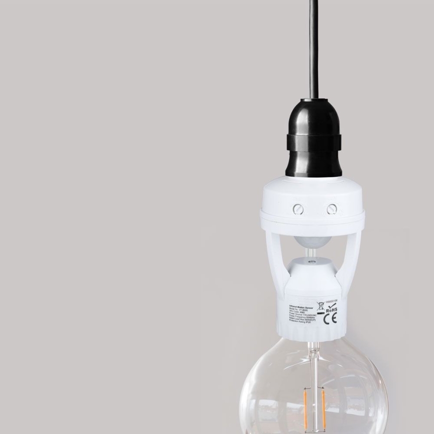 Sensor PIR para lâmpada E27 branco