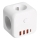 Separador de tomadas com interruptor LINEA 3x230V + 4xUSB A/C branco