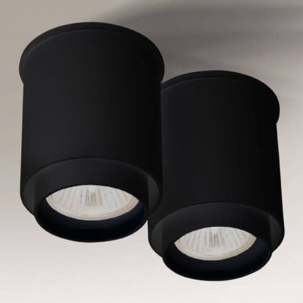 Shilo - Iluminação de teto 2xGU10/15W/230V preta