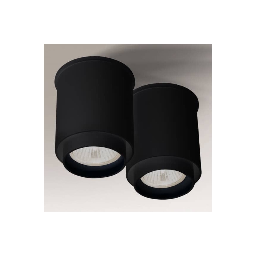 Shilo - Iluminação de teto 2xGU10/15W/230V preta