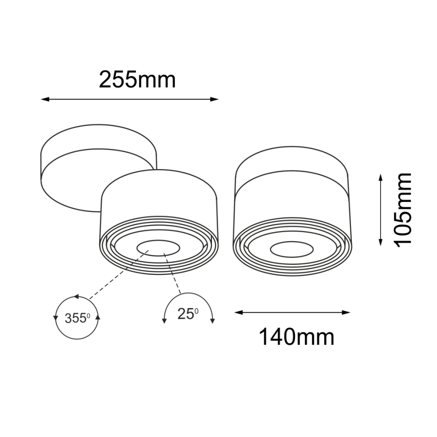 Shilo - Foco 1xGU10/15W/230V preto