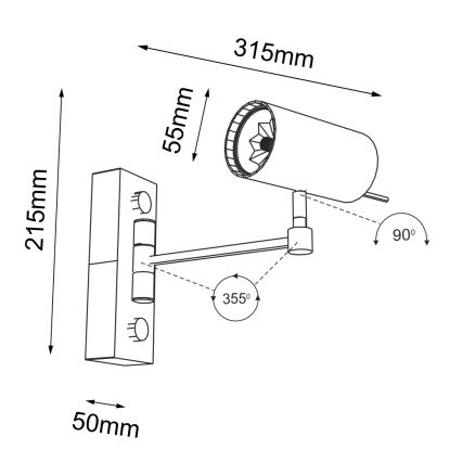Shilo - Candeeiro de parede 1xGU10/15W/230V preto