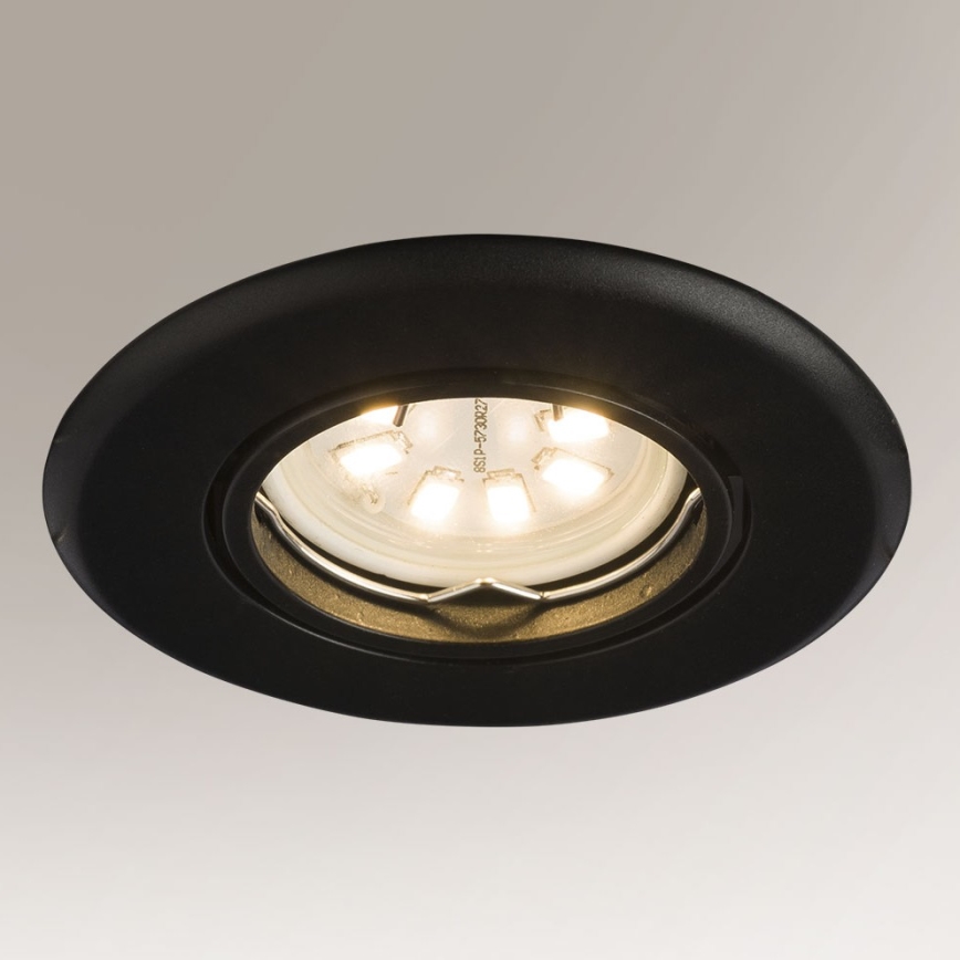Shilo - Iluminação embutida 1xGU10/15W/230V preta