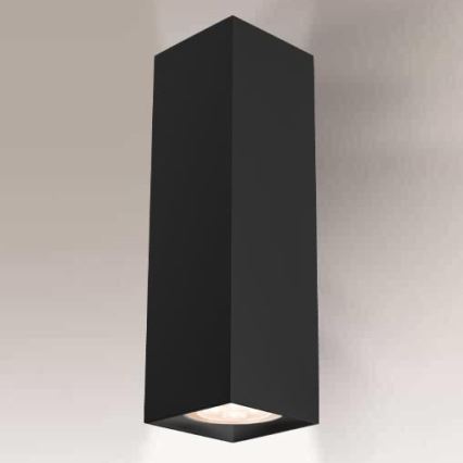Shilo - Iluminação de parede 2xGU10/15W/230V preta