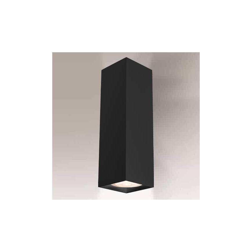 Shilo - Iluminação de parede 2xGU10/15W/230V preta