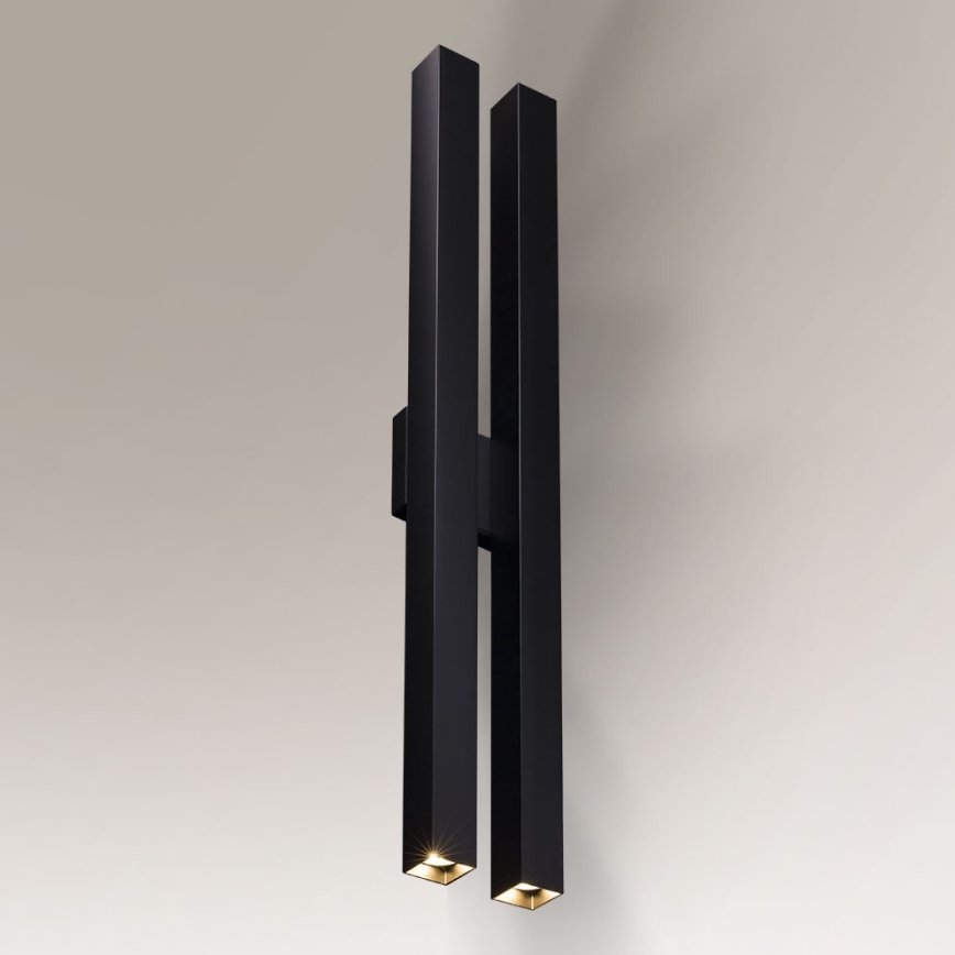 Shilo - Iluminação de parede 4xGU10/15W/230V preta