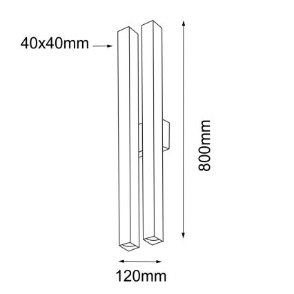 Shilo - Iluminação de parede 4xGU10/15W/230V preta