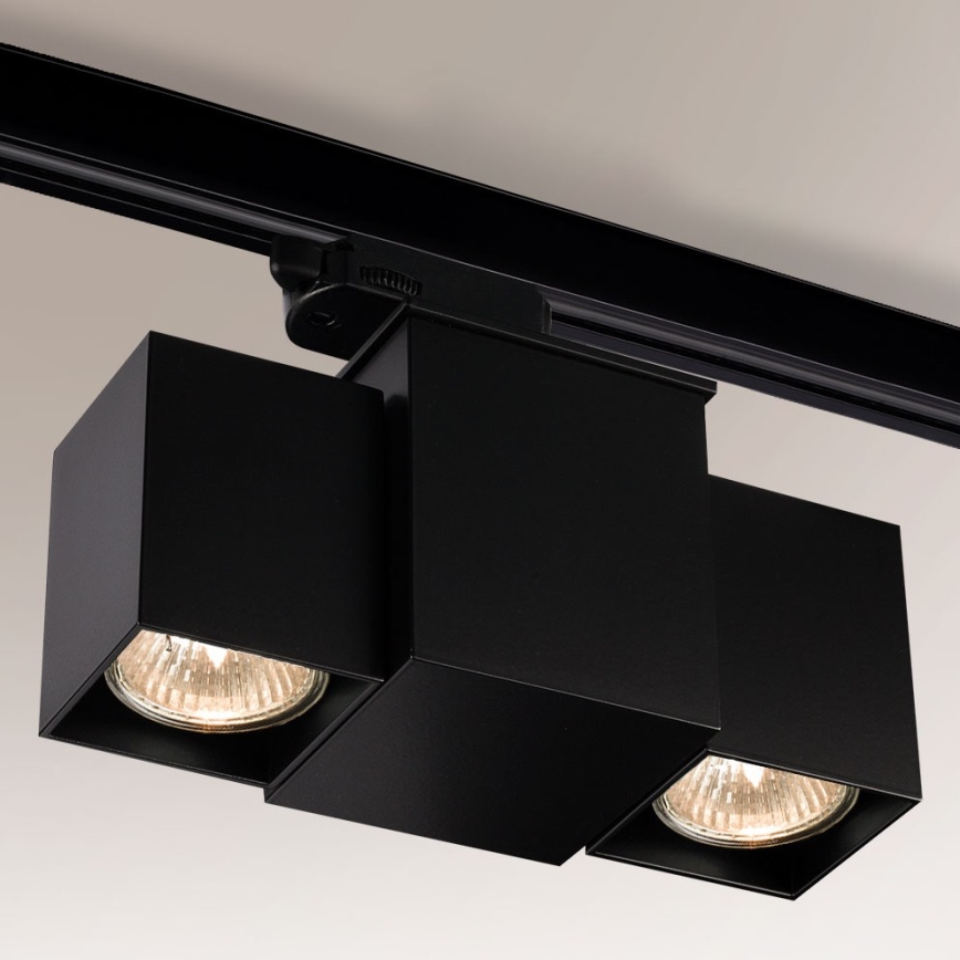 Shilo - Foco para sistema de carril 2xGU10/15W/230V preto