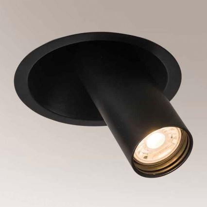 Shilo - Foco embutido 1xGU10/MR11/15W/230V diâmetro 11 cm preto