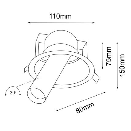 Shilo - Foco embutido 1xGU10/MR11/15W/230V diâmetro 11 cm branco