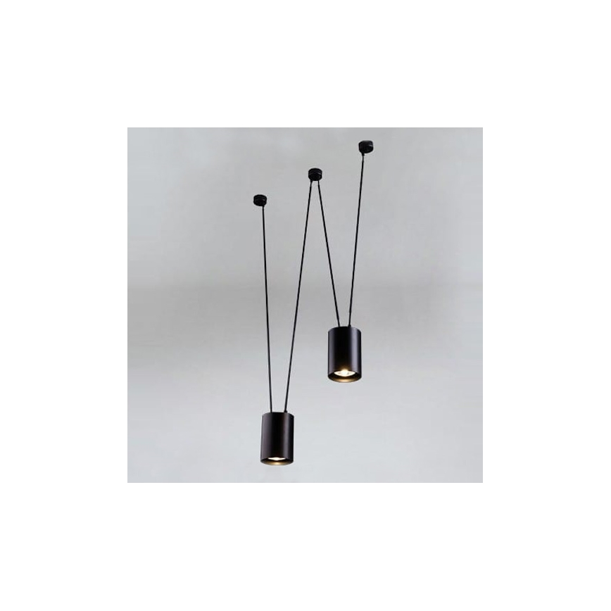 Shilo - Candeeiro suspenso 2xGU10/15W/230V aranha preto