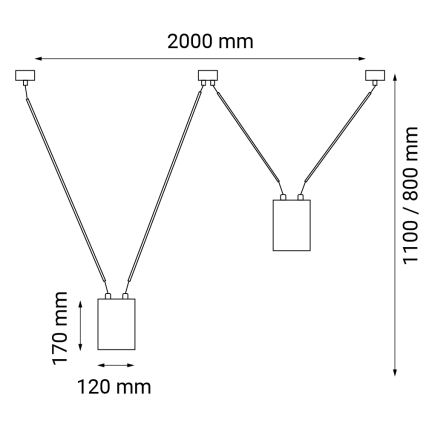 Shilo - Candeeiro suspenso 2xGU10/15W/230V aranha preto