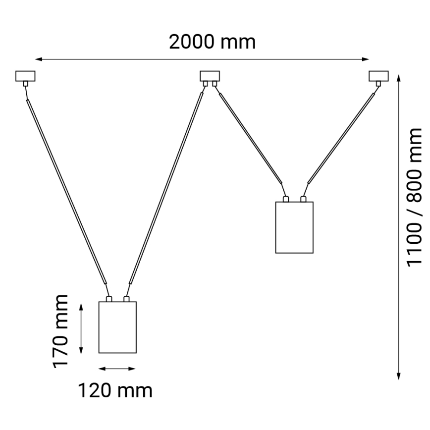 Shilo - Candeeiro suspenso 2xGU10/15W/230V aranha preto