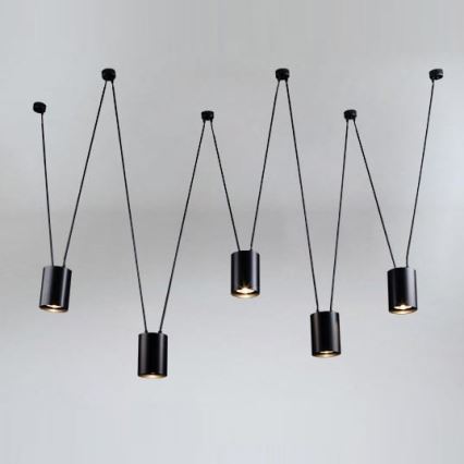 Shilo - Candeeiro suspenso 5xGU10/15W/230V aranha preto