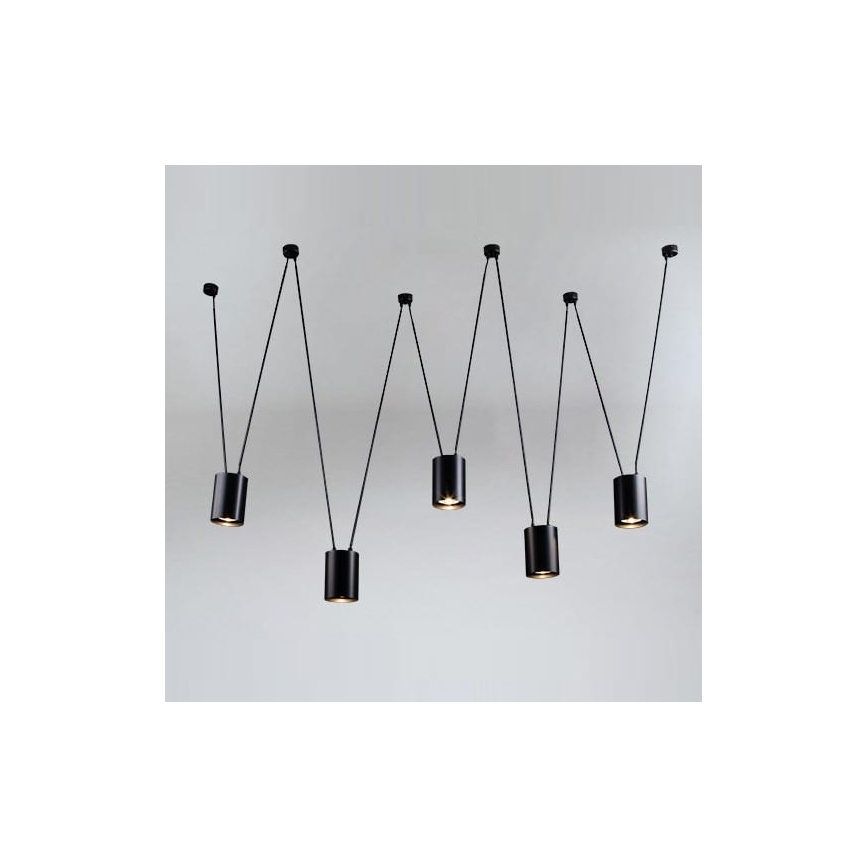 Shilo - Candeeiro suspenso 5xGU10/15W/230V aranha preto