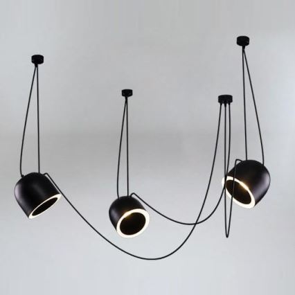 Shilo - Candeeiro suspenso 3xE14/15W/230V aranha preto