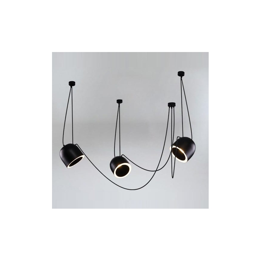 Shilo - Candeeiro suspenso 3xE14/15W/230V aranha preto