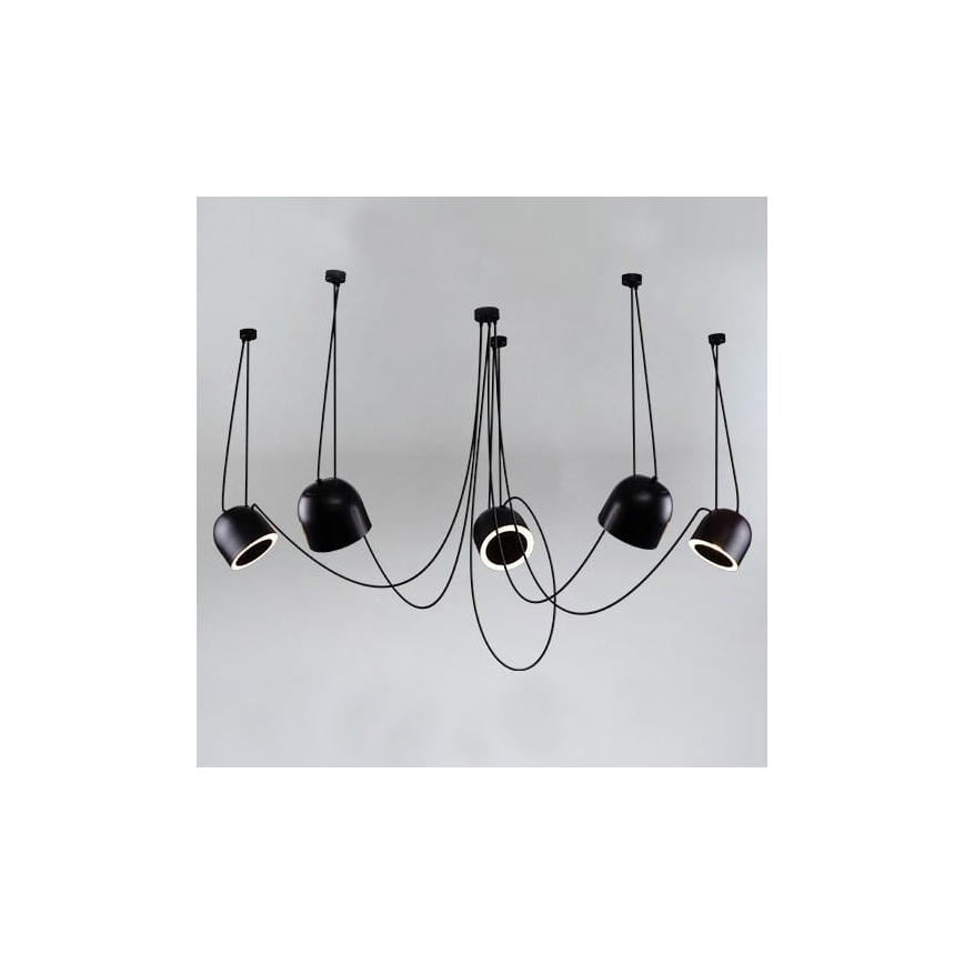 Shilo - Candeeiro suspenso 5xE14/15W/230V aranha preto