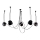 Shilo - Candeeiro suspenso 5xE14/15W/230V aranha preto