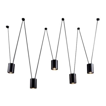 Shilo - Candeeiro suspenso 5xGU10/15W/230V aranha preto