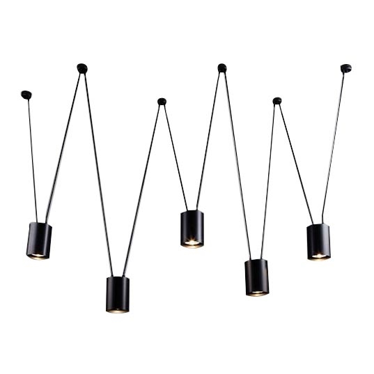Shilo - Candeeiro suspenso 5xGU10/15W/230V aranha preto