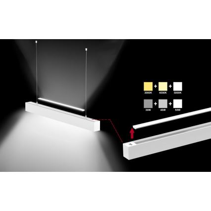 Sinclair - Iluminação de teto LED LSM LED/40W/230V 3000K/4000K/5000K 120 cm prateado