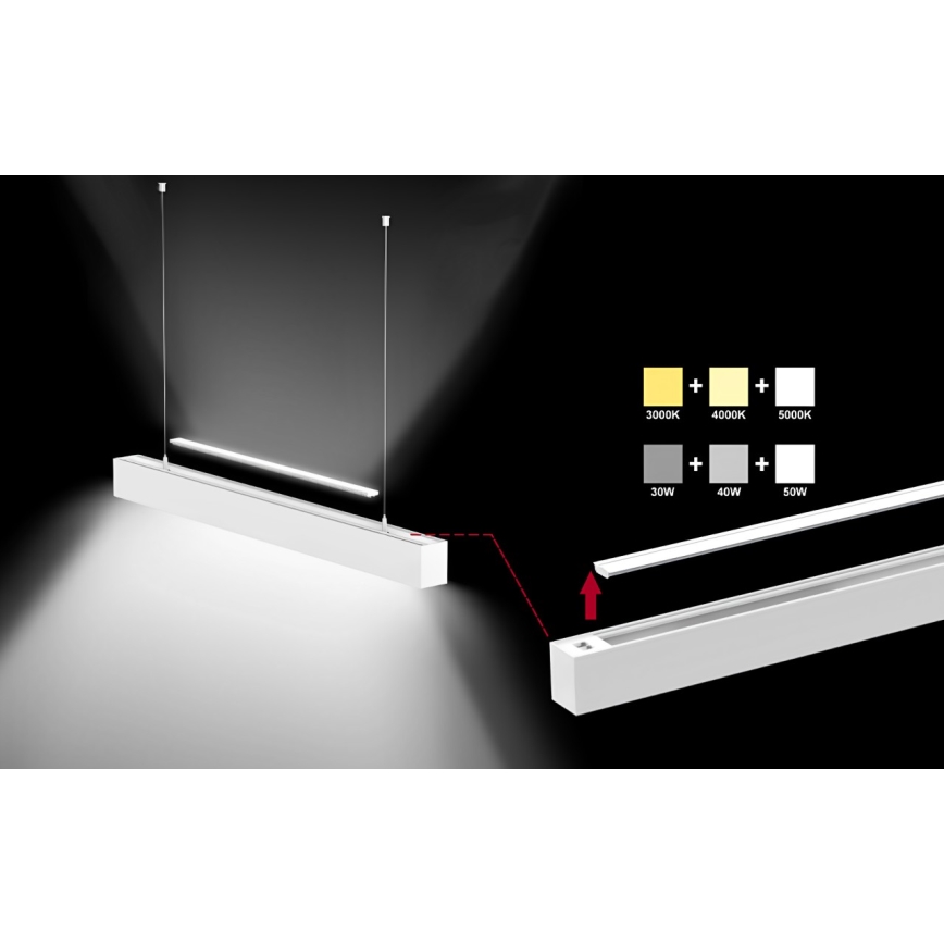 Sinclair - Iluminação de teto LED LSM LED/40W/230V 3000K/4000K/5000K 120 cm prateado