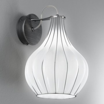 SIRU - Candeeiro de parede AURIGA 1xG9/30W/230V cromado mate/branco Vidro veneziano