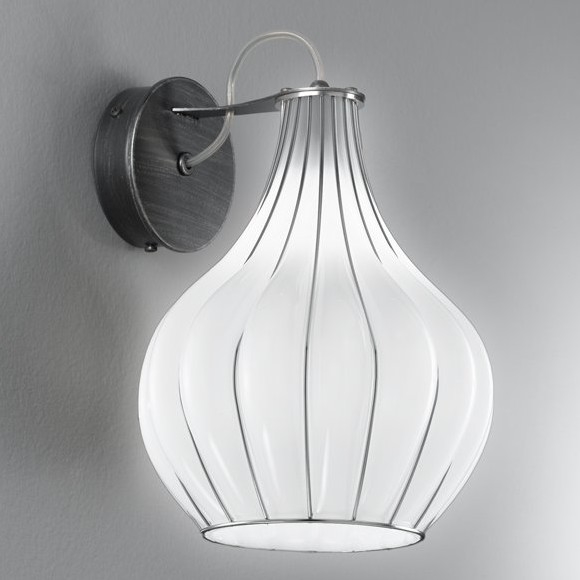 SIRU - Candeeiro de parede AURIGA 1xG9/30W/230V cromado mate/branco Vidro veneziano