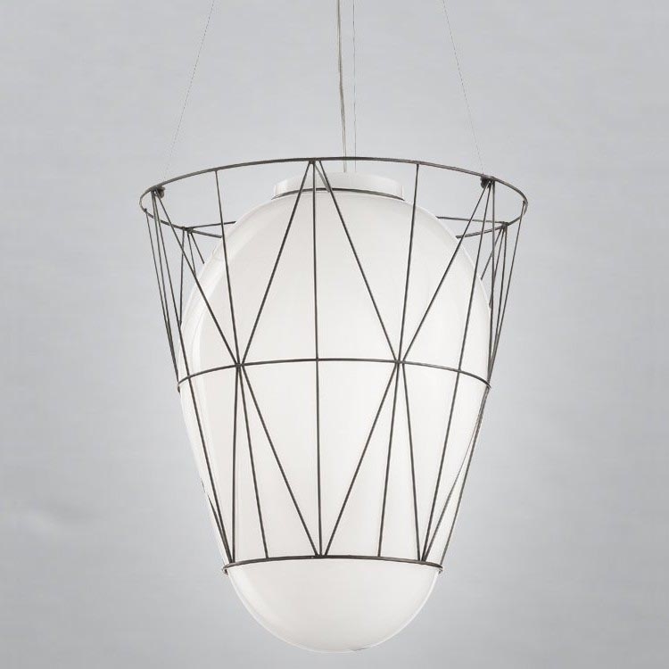 SIRU - Candeeiro suspenso SEGNI 1xE27/60W/230V preto/branco Vidro veneziano