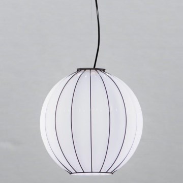 SIRU - Candeeiro suspenso SFERA 1xE27/60W/230V diâmetro 32 cm preto/branco Vidro veneziano