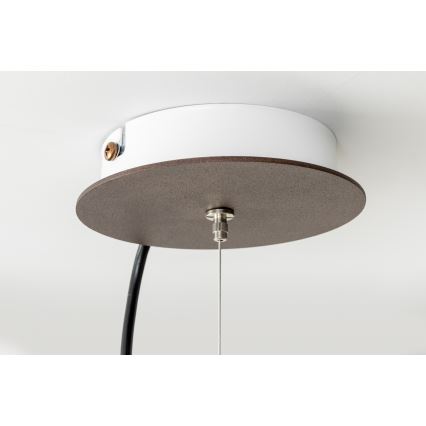 SIRU - Candeeiro suspenso TERRA 1xE27/60W/230V preto/transparente Vidro veneziano
