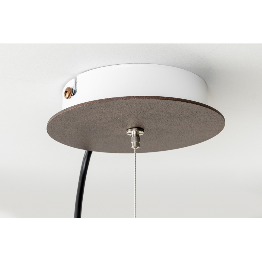 SIRU - Candeeiro suspenso TERRA 1xE27/60W/230V preto/transparente Vidro veneziano