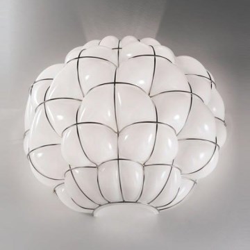 SIRU - Iluminação de parede POUFF 1xE27/60W/230V cromado brilhante/branco Vidro veneziano
