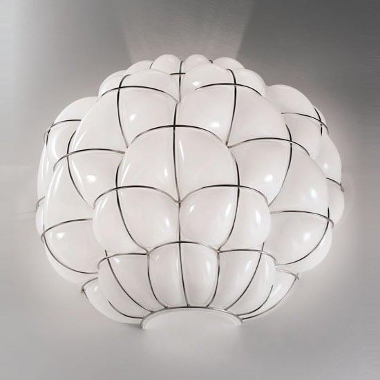 SIRU - Iluminação de parede POUFF 1xE27/60W/230V cromado brilhante/branco Vidro veneziano