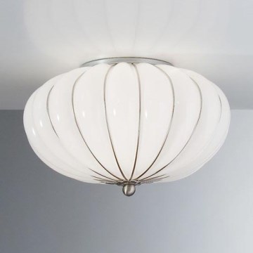 SIRU - Iluminação de teto GIOVE 2xE14/40W/230V diâmetro 29 cm cromado mate/branco Vidro veneziano