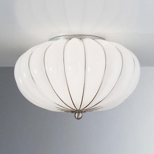 SIRU - Iluminação de teto GIOVE 2xE14/40W/230V diâmetro 29 cm cromado mate/branco Vidro veneziano