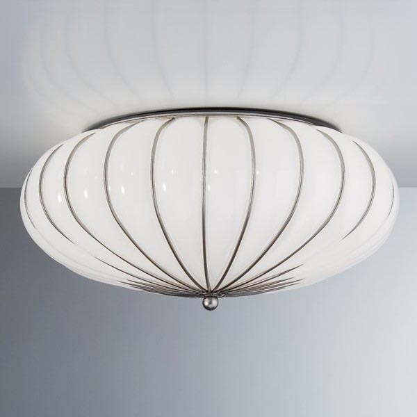 SIRU - Iluminação de teto GIOVE 3xE27/60W/230V diâmetro 48 cm cromado mate/branco Vidro veneziano