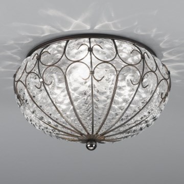 SIRU - Iluminação de teto SAN TOMÀ 3xE14/40W/230V transparente/cromado mate Vidro veneziano