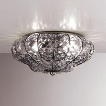 SIRU - Iluminação de teto SOLE 3xE14/40W/230V diâmetro 31 cm transparente/cromado mate Vidro veneziano